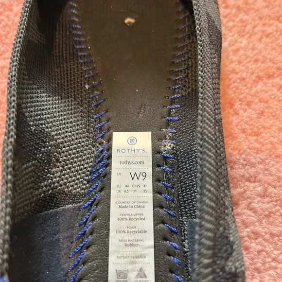 Rothy’s retired The Point Flats Black/Grey Camo - Picture 16 of 17